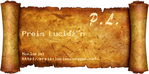 Preis Lucián névjegykártya